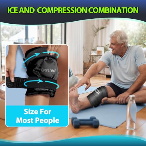 Ice Packs for Injuries Reusable, Knee Gel Ice Pack Wrap Pain Relief for Knee Replacement Surgery, Swelling, Meniscus Tear, ACL, Sports Injuries, Bruises and Arthritis, Elbow Ice Pack Black - color: Knee Ice Wrap-black