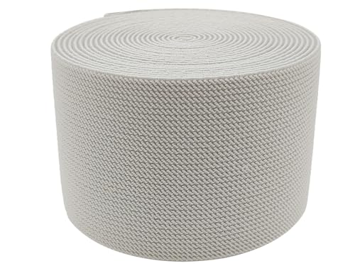 Gray Knit Elastic Band 3 inch 5 Yards Double-Side Twill Woven Elastic Heavy Stretch Elastic Spool for Sewing Pants Waistband, Wigs, Skirts, Craft DIY Projects (#29) - color: Gray #29