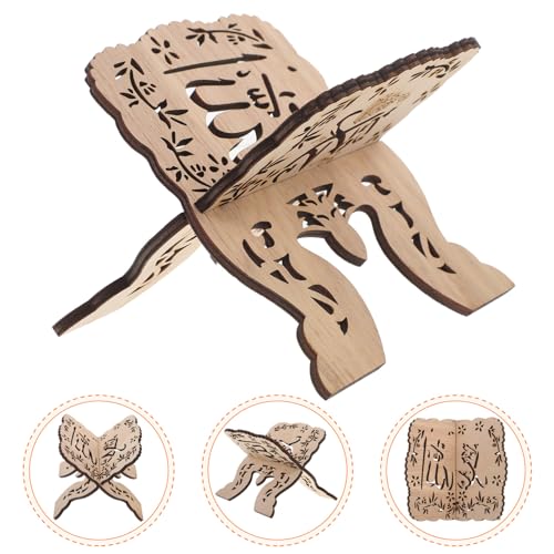 VILLCASE Bible Reading Stand Confucian Wooden Book Rack Multi-Purpose Desk Holder for Home Temple Library Elegant Design for Comfortable Reading - color: Picture 2