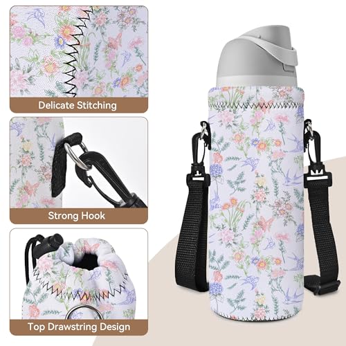 Neoprene Water Bottle Carrier Bag with Adjustable Shoulder Strap,Insulated Water Bottle Cover for Stainless Steel/Glass/Plastic Bottles - color: BC55, size: 500ml