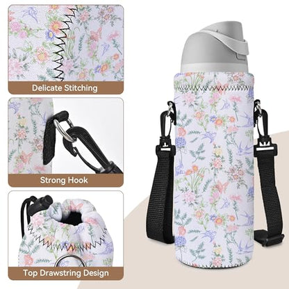 Neoprene Water Bottle Carrier Bag with Adjustable Shoulder Strap,Insulated Water Bottle Cover for Stainless Steel/Glass/Plastic Bottles - color: BC55, size: 500ml