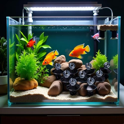 10 Pcs Transparent Aquarium Suction Cup, Plastic Sucker with Clips Fish for Tank Pipe Hose Tube Holder Fish Tank Suction Cups Aquarium Air Pump Accessories (1.2in)