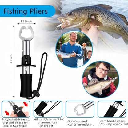 134 Pcs Fishing Tool Fishing Tackle Box Kit and Equipment for Adults Beginner Gift, Hook Remover, Pliers Kit, Backpack Tackle Container Lures, Lip Gripper, Weigh Scale - color: Army Green