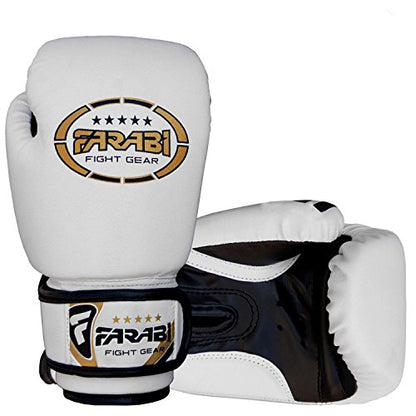 Farabi Boxing Gloves Kids Junior Muay Thai Kick Boxing Training MMA Punching Bag - color: White, size: 4OZ