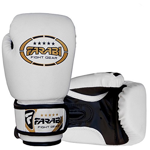 Farabi Boxing Gloves Kids Junior Muay Thai Kick Boxing Training MMA Punching Bag - color: White, size: 4OZ