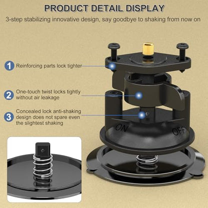 MINIFOCUS Suction Cup Base with 1/4" Female Threaded for Hook, Camera or Phone Mount, Magic Arm, Heavy Duty Suction Cup for Windshields, Smooth Walls, Mirrors, and Other Glossy Surfaces - style: S1016