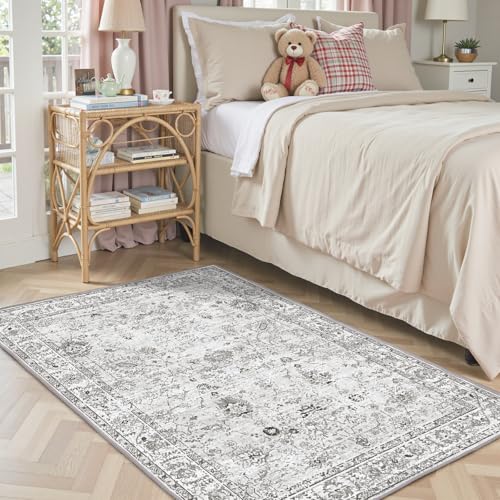 Grey Area Rug 3x5 Bedroom Rugs for Entryway Dorm - color: Grey/White, size: 3' x 5' (Rectangular)