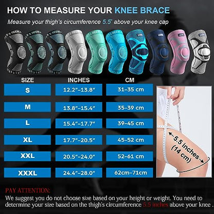 NEENCA Knee Braces for Knee Pain Relief, Compression Knee Sleeves with Patella Gel Pad & Side Stabilizers, Knee Support for Weightlifting, Running, Workout, Arthritis, Meniscus Tear, Men Women. ACE-53 | Patented Patella Gel Pad & Side Stabilizers, Compres