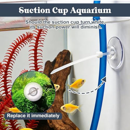 40 Pcs Aquarium Suction Cups with 40 White Cable Suction Cup Ties Fish Tank Accessories for Fish Tank Aeration Setup Binding Moss Holding Airline Tubing Shrimp Nests Reptile Hammocks Fairy Lights
