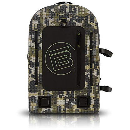 BOTE Highwater Waterproof Backpack 28L | Submersible Laptop Dry Backpack | 100% waterproof 28L backpack with submersible gear protection - color: Verge Camo