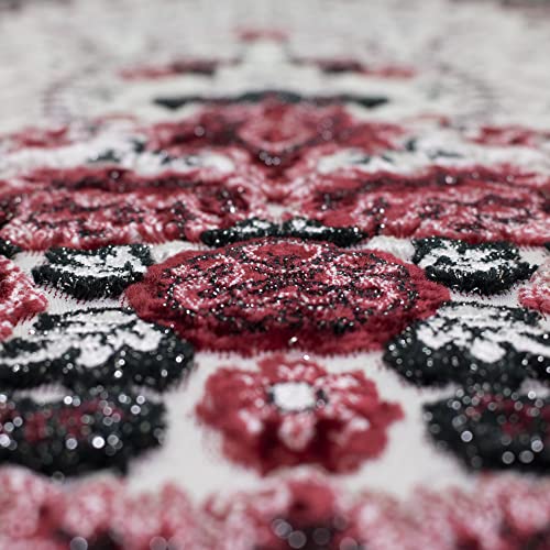 Modefa Turkish Islamic Velvet Prayer Rug - Prayer Mat Carpet for Men and Women - Traditional Muslim Janamaz Sajada - Ramadan or Eid Gift - with Car Hanger - Luxury Winter Rose (Black/Pink) - color: Black / Pink
