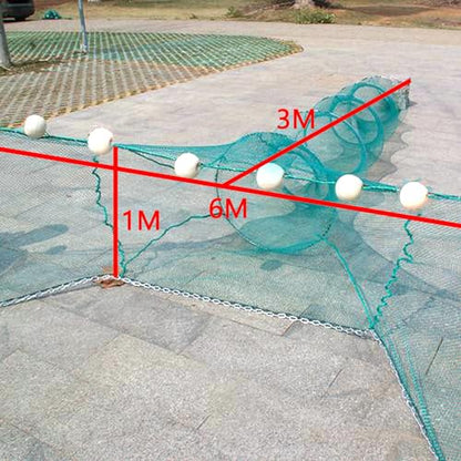 Lawaia Crawfish Trap Fish Net Collapsible Portable Minnow Folded Cast Net With Float and Chain for Shrimp, Lobster, Crab - size: 6M