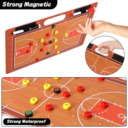 Desoto Dry Erase Double-Sided Premium Coaches Clipboard, Tactical Magnetic Board Kit, Magnetic Coaching Board, Coaches Gift for Coaches(Soccer, Football, Basketball, Baseball) - style: Basketball