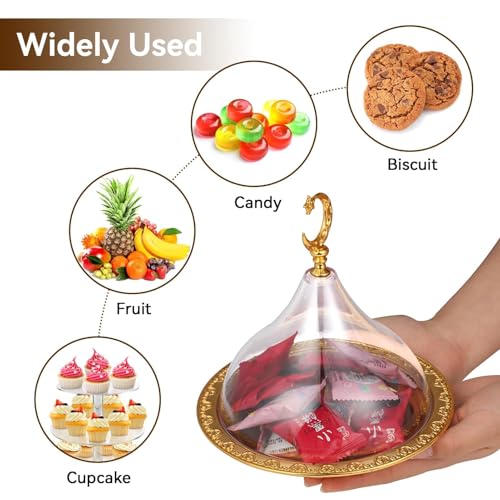 Ramadan Serving Tray with Lid, Gold Eid Mubarak Ramadan Plate