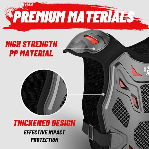 Kids Dirt Bike Gear - ROPPONGI Ran Series Thicken and Breathable Motocross Armor Suit for Boys and Girls, Youth Cycling Chest Protector for Mountain Biking and Motocross Riding