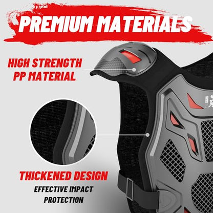 Kids Dirt Bike Gear - ROPPONGI Ran Series Thicken and Breathable Motocross Armor Suit for Boys and Girls, Youth Cycling Chest Protector for Mountain Biking and Motocross Riding
