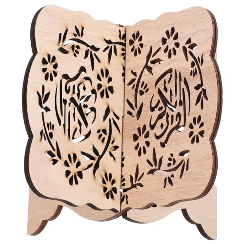 NUOBESTY Wooden Bible Book Stand Desktop Reading Holder for Quran Prayer Books Music Scores Tabletop Display Rack for Home Office Temple Library 5.11 X 4.72 X 3.93 in - color: Picture 1
