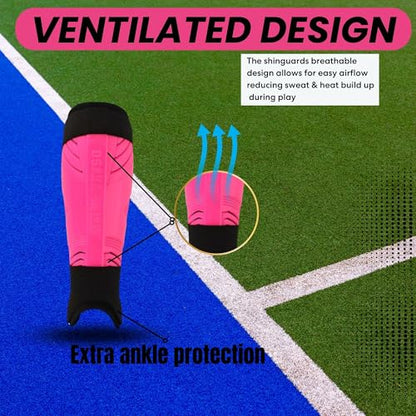 Osaka Field Hockey Shin Guards, Elite Protection, Lightweight, Breathable, Comfort Fit - Pink - size: Small
