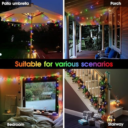 Coloured Globe String Lights Battery Operated,1 Pack 26.2FT 60 LED 16 Colour Changing Water Proof Crystal Ball Outdoor String Lights with Remote Control for Home, Patio,Party,Garden ,Christmas,Easter - color: 16Color Changing-1Pack 26.2FT
