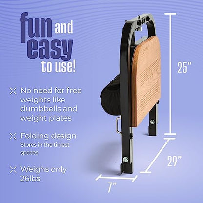 BootySprout Hip Thrust Machine for High Resistance Glute Training - Home Gym Workout - Comes with 45, 90, and 135 Lbs of Resistance - color: Black