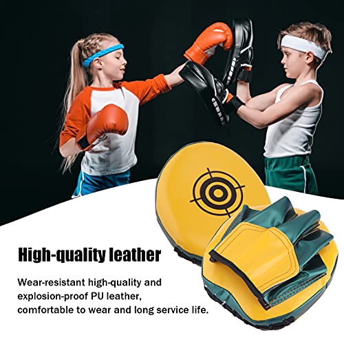 OUKENS Boxing Pads Mini Focus Mitts,PU Leather Boxing Curved Focus Punching Mitts Kids Mini Boxing Gloves Pads Boxing Target Pads for Kickboxing, MMA, Muay Thai, Punching Target, Martial Arts - color: 1 piece Yellow