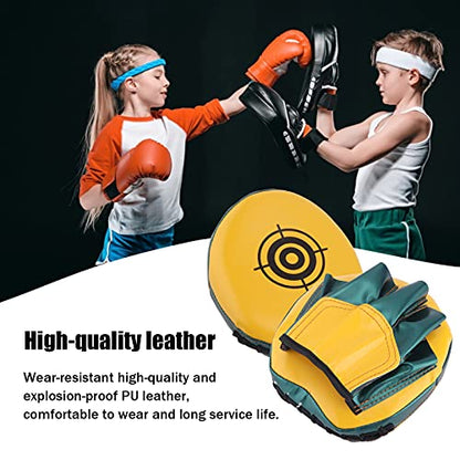 OUKENS Boxing Pads Mini Focus Mitts,PU Leather Boxing Curved Focus Punching Mitts Kids Mini Boxing Gloves Pads Boxing Target Pads for Kickboxing, MMA, Muay Thai, Punching Target, Martial Arts - color: 1 piece Yellow