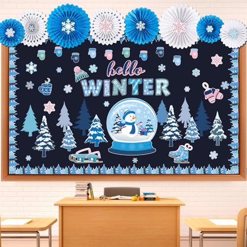Gilprop Winter Bulletin Board Hello Winter Snow Globe Classroom Decorations - style: Hello Winter