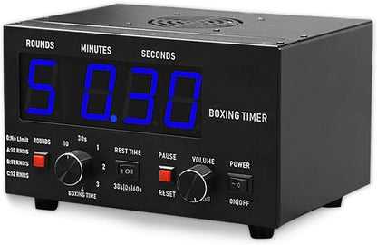 Boxing Timer, Professional Gym Interval Timer with LED Display, Portable Design, Adjustable Sound & Stopwatch, Selectable Training Time & Cycle Repetitions - color: Blue