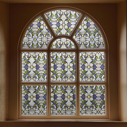 Window Privacy Film, 3D Stained Glass Window Film, 23.6x35.4in | Decorative Window Privacy Film for Bathroom, Front Door, Home, Sun Blocking Heat Control, Static Cling, Genes - color: Genes, size: 23.6inch x 35.4inch