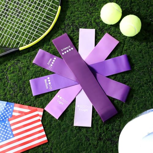 Deekin 20 Pcs Resistance Bands for Women Men 10-115 Lbs 5 Different Resistance Levels Loop Exercise Bands for Leg Working Gym - color: Purple