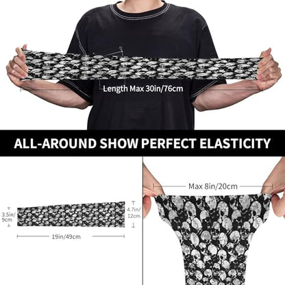 Arm Sleeves Outdoor Garden Sports Cooling Sun Sleeve for Women Men Farm - color: Black White Skull