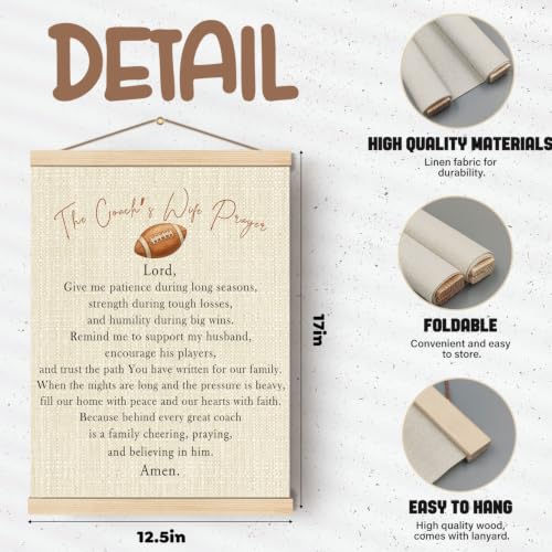 Boat Wades Coach's Wife Prayer Wall Art Poster Hanger Frame 12x16In - color: Coach's Wife Prayer