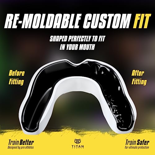 Mouth Guard Boxing, Dual-Layer Boil & Bite Mouthguard, Adult | Premium Dual-Layer | Case Included | Adult & Youth Custom-Fit Mouthpiece | Football, MMA, Hockey, Lacrosse, BJJ, Basketball - color: White, size: Junior Under 11