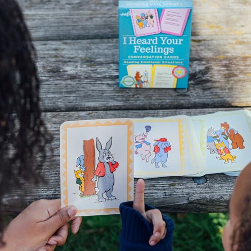 eeBoo: I Heard Your Feelings - 48 Conversation Flashcards, Develops Empathy Through Friendly Illustrations of Emotional Situations, Develop Social and Emotional Intelligence, for Ages 3 and up - style: I Heard Your Feelings