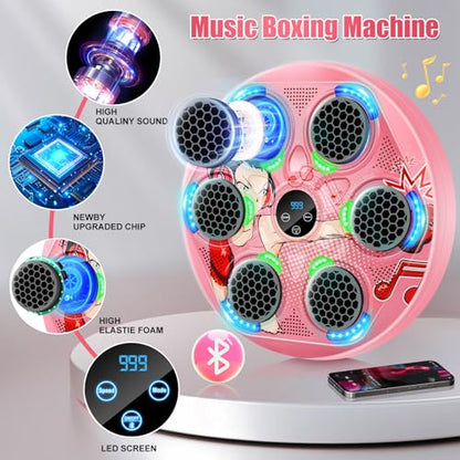 Music Boxing Machine for Kids and Teens Adults, Trainer Equipment with Gloves, Wall-Mounted Boxing Music Workout Machine, LED Electronic Focus Training for Home,Office, Gym - style: Target