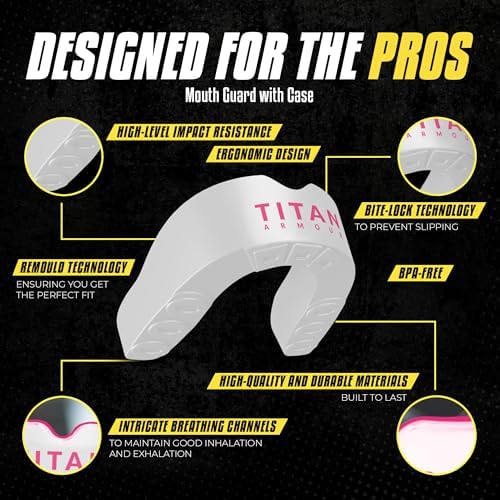 Mouth Guard Boxing, Dual-Layer Boil & Bite Mouthguard, Adult | Premium Dual-Layer | Case Included | Adult & Youth Custom-Fit Mouthpiece | Football, MMA, Hockey, Lacrosse, BJJ, Basketball - color: Pink, size: Adult Age 11+