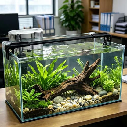 Vimvins 10 Gallon Glass Fish Tank, Easy to Maintain Small Aquarium for Betta/Shrimp and Aquatic Planting. - size: 10 Gallon