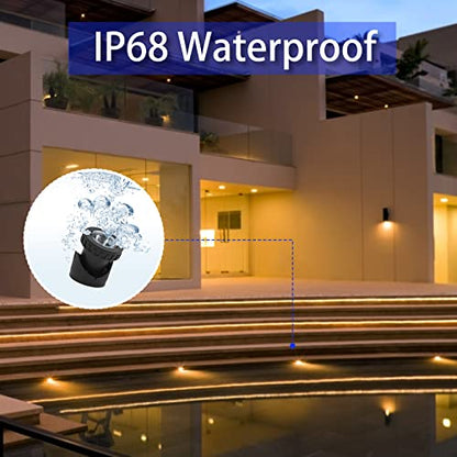 Warm White Pond Lights, Underwater Landscape Spotlights, IP68 Waterproof Submersible Fountain Lights for Garden Yard Aquarium Pond Fountain Waterfall (4 Lights) - size: 4 lights