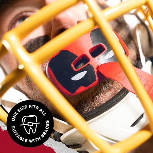 Marvel Deadpool Lip Guard, Football Mouth Guard with Detachable Strap, Lip Protector Adult and Youth, Flag Football & Lacrosse (One Size, Red) - color: Deadpool