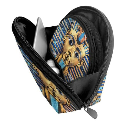 Egyptian Pharaoh 2-Piece Shell Makeup Bag Set, Large Capacity Travel Cosmetic Bag For Women With Zipper, Waterproof Polyester Toiletry Organizer Pouch For Purse, Travel, Gym & Daily Use - color: Egyptian Pharaoh