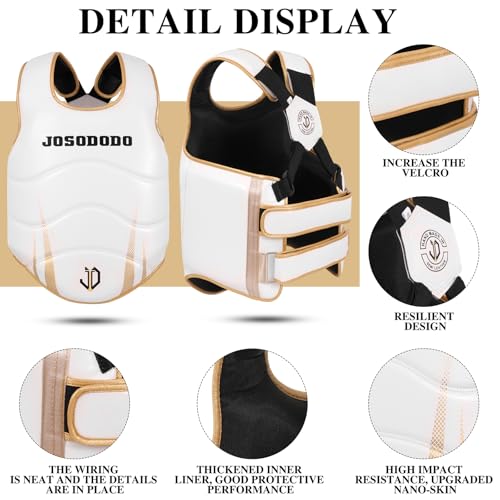 Boxing Sparring Gear Set for Youth - Headgear & Body Protector - color: White+Gold