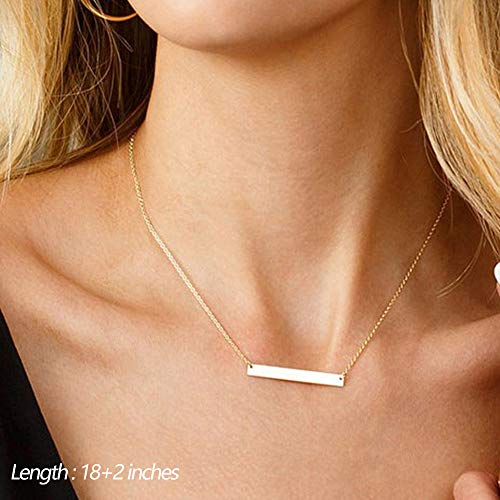 Turandoss Dainty Layered Choker Necklace, Handmade Y Pendant Necklace Multilayer Bar Disc Necklace Adjustable Layering Choker Necklaces for Women - style: 3PCS - simulated Pearl&Bar&Disc