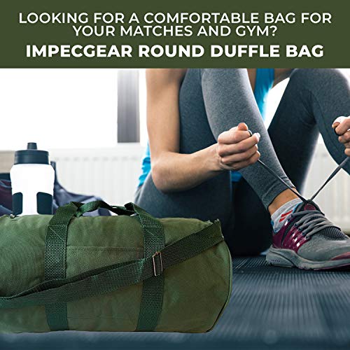 Impecgear Round Duffel Team Sports Equipment Bags, Travel Gym Fitness Bag. - color: Green
