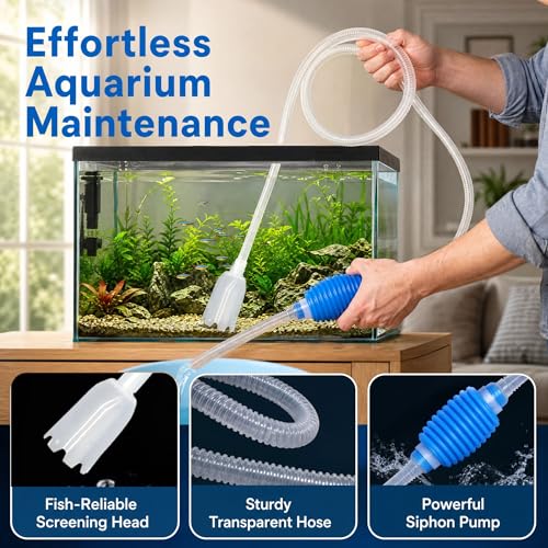 1 Easy-to-use Aquarium Siphon for Quick Water Changes and Gravel Cleaning