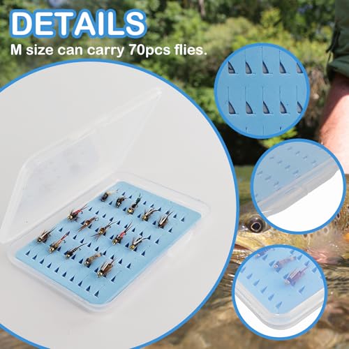 Aventik Super Slim Fly Fishing Trout Flies Fly Box Clear Fly Lures Hook Box 4PC (H065MB) - style: H065MB
