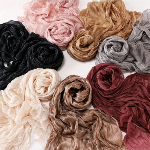 Premium Hijab Head Scarf Shawl Wrap for Muslim Women Lightweight Scarf for women - color: 01~off-white