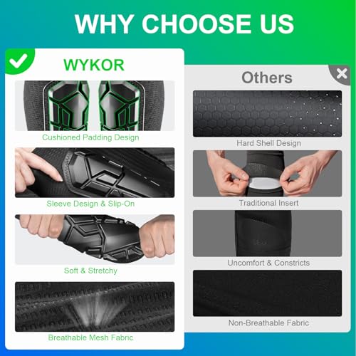 Soccer Shin Guards for Kids Youth, Ski Shin Guard Sleeves for 2-18 Years Old Boys Girls Adults, Protective Gear for Football Soccer, Calf Compression Sleeve with Honeycomb Pads - size: XX-Small