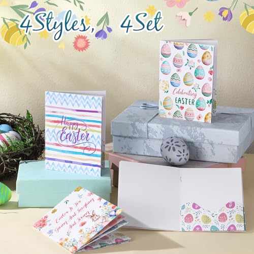AmazingSpark 4 Set Mini Easter Gift Card Book Bunny Money Holder Envelope Booklet for Cash Easter Surprise Money Card Sleeve Book Eggs Rabbit Party Gift for DIY Basket Stuffer Spring Holiday Decor - style: Easter