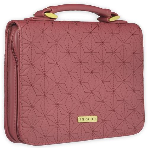 Christian Art Gifts Women's Fashion Bible Cover Grace Dusty Rose, Pink Faux Leather, Medium - size: Medium