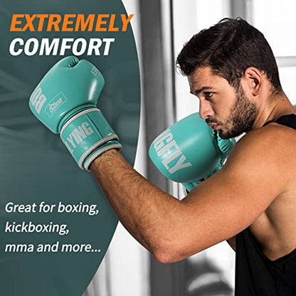 Boxing Gloves for Men&Women,Training,MMA,Sparring,Muay Thai,8oz-16oz - color: Green, size: 10oz